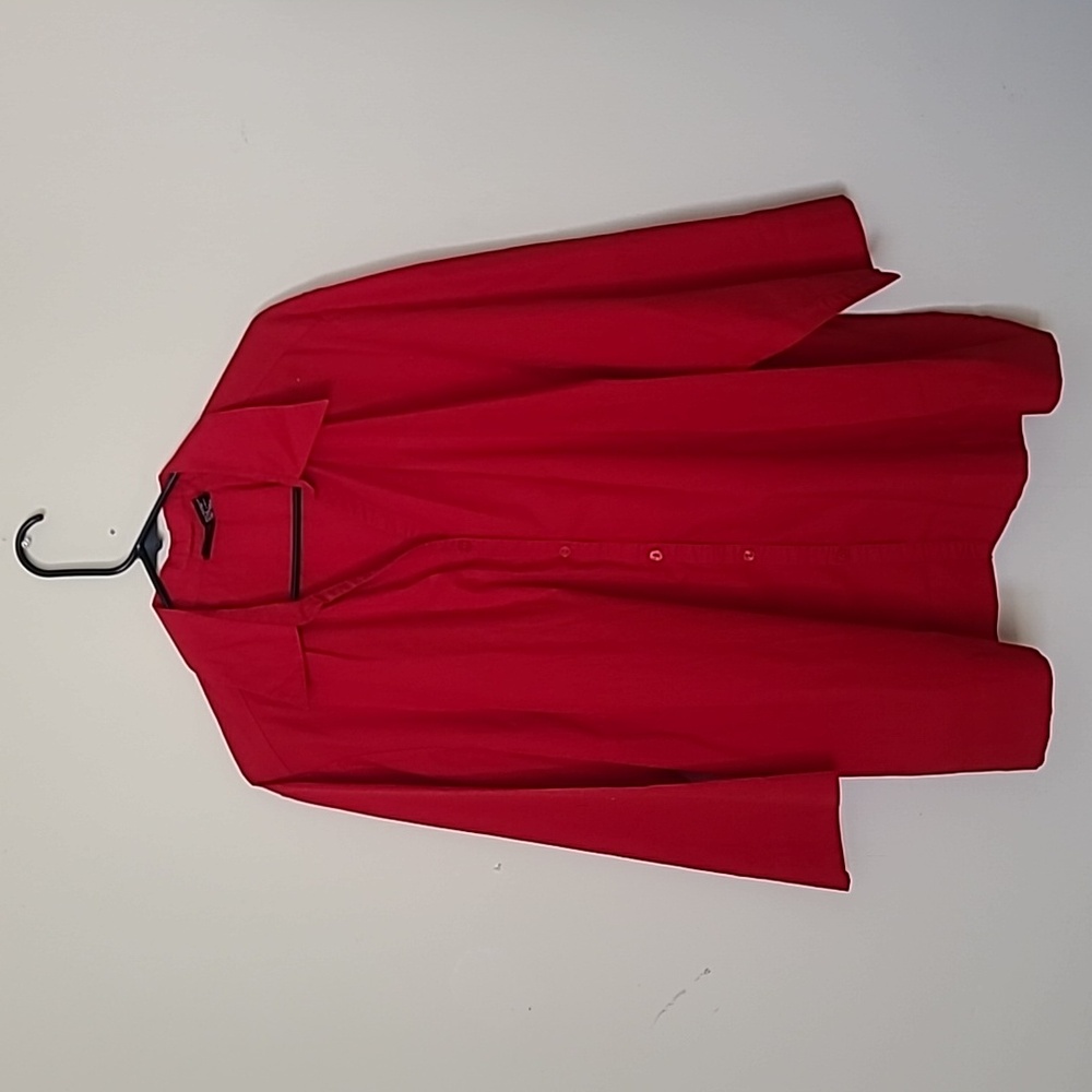 Mossimo Women Red 96% Cotton Button Down Shirt Size 24W